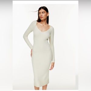 Aritzia Hush Knit V-neck Dress